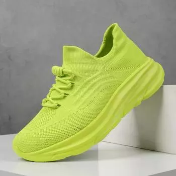 Пара повседневных спортивных кроссовок большого размера Fly Weave, дышащие мужские и женские кроссовки для тенниса на открытом воздухе, нескользящие мужские кроссовки для бега 36 чёрный