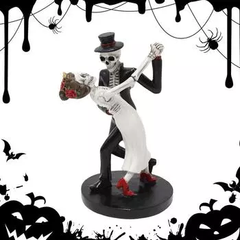 Пара Призрачная Статуэтка Хэллоуин Светящаяся Призрачная Невеста Жених Ужасная Призрачная Статуэтка Жениха и Невесты Жуткая Скульптура Призрака Из Смолы