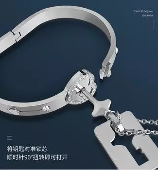 Пара проекция камня с бриллиантом любовь браслет из нержавеющей стали устремляется в небо ключ разблокировки титановый стальной браслет мода