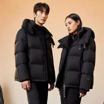 Пара пуховиков женские высококачественные женские вещи 90 гусиный пух зимнее пальто женская одежда короткая зимняя одежда для хлеба S size (recommended weight 80-52 kg)