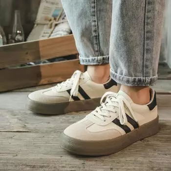 Пара Ретро Немецкая Кроссовки Холстовая Обувь Доска Обувь 44 белый