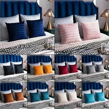 Пара роскошных бархатных наволочек с аппликацией, наволочки для домашнего декора в полоску 45x45 см/30x50 см 45 X 45cm