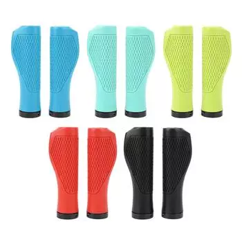 Пара ручек для велосипедного руля, резиновые, противоскользящие, амортизирующие, эргономичные, с фиксатором для велосипеда Black