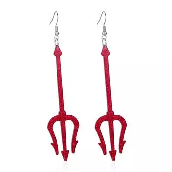 Пара серег-дьяволят, серьги на Хэллоуин, висячие, красные, аксессуары дьявола для женщин