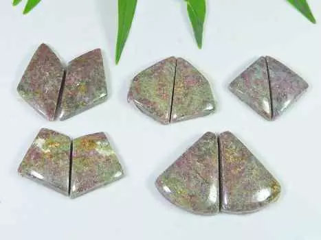 Пара серег из натурального родонита, 5 шт., кабошон, драгоценный камень, 20–22 мм, RQ-2799