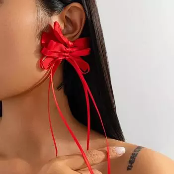 Пара сережек-бантиков из сплава Европы и США, четыре слоя, длинные серьги-бабочки в стиле балета, разноцветные, премиум-класса