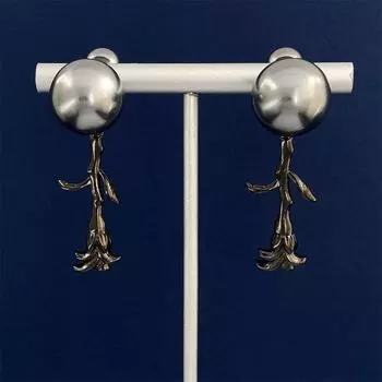 Пара сережек с жемчугом размером с розу Ins Flow Персонализированные ретро-серьги-гвоздики Аксессуары