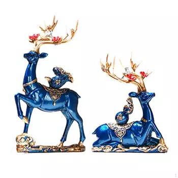 Пара скульптур из смолы для домашнего декора синий