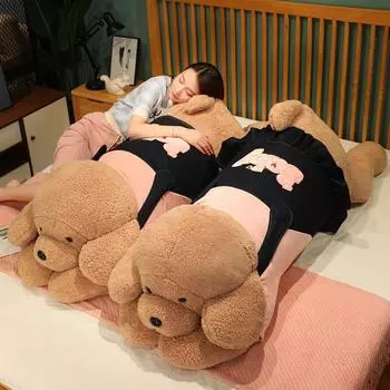 Пара Собачья кукла Подушка Девочка Спящая тряпичная кукла Плюшевый медведь Кукла Большая собака Мягкая игрушка 90cm