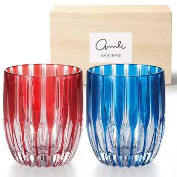 Пара стеклянных бокалов Rock Glass, большой бокал для виски, подарок на день рождения, свадьбу, празднование, ликер, стильный бокал [Dolce duo] (Коробка в комплекте)