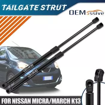 Пара стоек задней двери для Nissan Micra March MK4 K13 хэтчбек 2010 2011-2016 2017 газовая пружина, опорные рычаги, держатель амортизатора багажника
