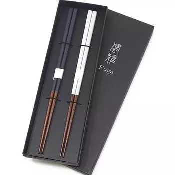 Пара Свадьба Сделано в посудомоечной машине Тонкие темно-синие нежные палочки для еды Достойная свадьба Пара подарочных палочек для еды, Подарок, Годовщина, Вакаса-нури, Япония, Безопасно,