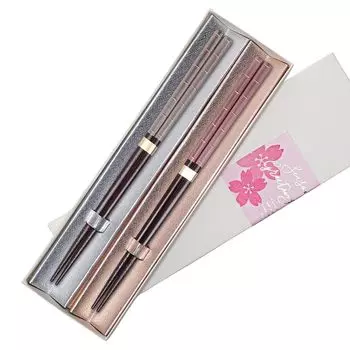 Пара Свадебные палочки для еды Wakasa Made in Dishwasher Celebration White Antibacterial Gift, подарок, Годовщина, лак, Япония, безопасный, Струны,