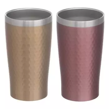 Пара термостаканов maebata с вакуумной изоляцией, двойная структура, нержавеющая сталь, роскошный золотой розовый 340 мл, подарочный набор 51432 и