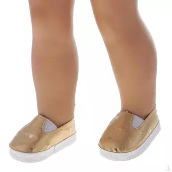 Пара туфель из искусственной кожи с принтом для 18-дюймовых кукол-одевалок ACCS Gold