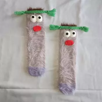 Пара уродливых милых забавных носков женские носки средней длины осень и зима напольные носки для сна коралловый флис домашние волосы пушистые c One Size