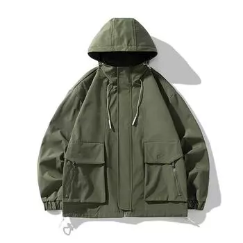 Пара Весна и Осень Спорт Ветрозащитная Водонепроницаемая Куртка С Капюшоном Инструментальная Куртка Повседневная Куртка Куртка Для Отдыха Куртка M