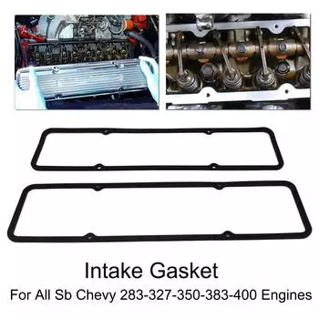 Пара запасных частей для автомобильных двигателей, крышка впускного клапана, резиновые прокладки со стальным сердечником для Chevy Chevrolet SBC 283 305 327 350 383 400 19.29 x4.61 чёрный