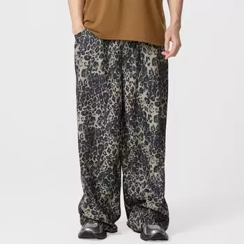Пара Женские Мужские Эластичная Талия Повседневные Леопардовый Принт Уличная Одежда Широкие Брюки Брюки M