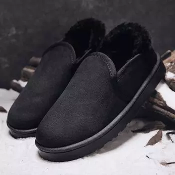 Пара зимних хлопковых ботинок, с начесом и утолщенными краями, теплые и удобные, можно использовать дома на открытом воздухе, чехол для ног и хлопковые ботинки 36