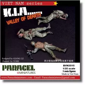 Paracel Miniature Modern American Death Valley Wounded Soldier Set 3 Pieces Resin Kit BVN3515 1/35