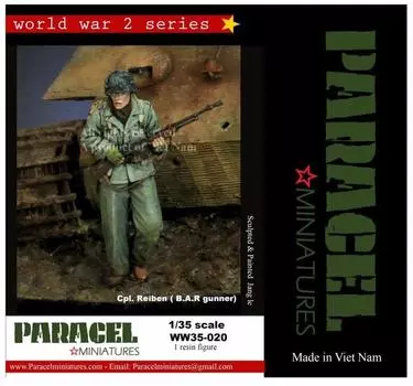 Paracel Miniature US Army BAR Gunner Waiting for the Support Fire Capral Leiben Resin Kit 1/35 WW35-020