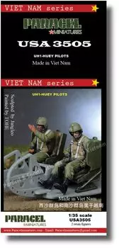 Paracel Miniatures Modern American Huey Pilot Resin USA3505 1/35 UH-1 Set, 2-piece Kit,