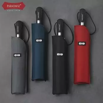 PARACHASE 1.2m полностью автоматический большой складной зонт от дождя для мужчин вино красного