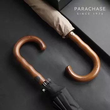 Parachase ветрозащитный большой зонт для мужчин с деревянной длинной ручкой, большой зонт для гольфа, роскошный уличный винтажный зонт от дождя, 12 ребер