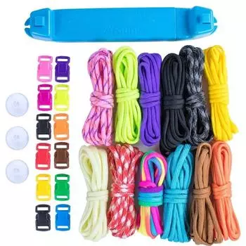 Paracord Parachute Cord Jig Bracelet Wristband Maker Paracord Brading Weaving Craft Kit 12 Радужный Цветной Шнур для Loom-Пластиковый Инструмент-DIY &
