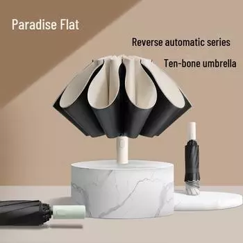 Paradise Black Glue UV Protection Dual-Purpose Parasol: Compact, Foldable, and Perfect for Sunny or Rainy Days Three-fold
