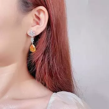 Paraiba Sapphire Earrings Jewelry Simulation Ruby Earrings Long Emerald Earrings