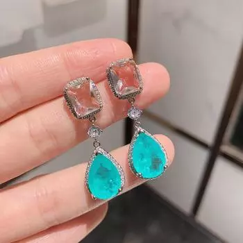 Параиба темперамент серьги женские новые Параиба невесты капли воды серьги