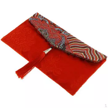 Парча Изысканная Вышивка Денежный Мешок Пакет Свадебные Сувениры Мешочек Подарочный Держатель Китайский Wave Red