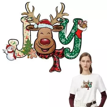 Parches Para Ropa Christmas Joy Hoodies Термопрессовая аппликация Футболка Одежда Наклейки Diy Parches Decals Горячая печать