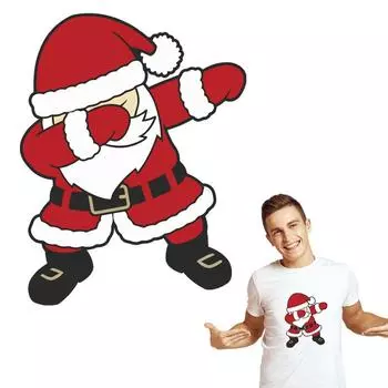 Parches Para Ropa Санта-Клаус, художественные ремесла, джинсы, сделай сам, термопресс, толстовки с аппликациями, наклейки на одежду, нашивка в стиле панк, Рождественский подарок 18.6x24cm