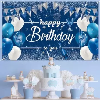 Paready Birthday Гобелен Украшение на день рождения Настенный декор Большой фотоплакат Фотофон Настенное украшение С Днем Рождения Украшение для вечеринки Главная
