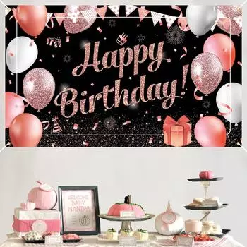 Paready Birthday Гобелен Украшение на день рождения Настенный декор Большой фотоплакат Фотофон Настенное украшение С Днем Рождения Украшение для вечеринки Главная
