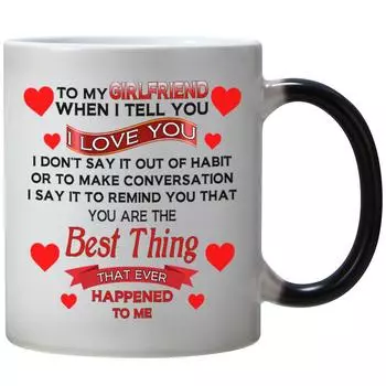 Парень День святого Валентина Девушка Керамическая кружка меняющая цвет от температуры Чайная чашка Валентин Пара 301-400ml