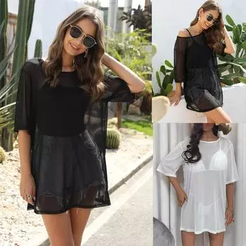 Парео Пляжная накидка для женщин Летнее платье Saidas De Praia Купальный костюм Туника Розетки Роскошные банные выходы Женские накидки S белый