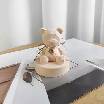 Парфюм для автомобильной консоли Геометрический медведь : Высококачественное украшение для ароматерапии, идеально подходит для подарков на новый автомобиль. faceted bear figurine оранжевый