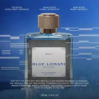 Парфюм для мужчин, стойкий аромат | Blue Lomani 100 мл 100 ML синий