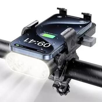 Parhatstor велосипедный фонарь большой светодиодный 4 затемнения 4в1 высокая USB совместим с осенью можно использовать как горный источник питания ночью стихийное бедствие чрезвычайная ситуация черный чёрный