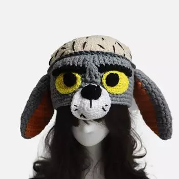 Парик бородатый креативная шерстяная шапка осень и зима теплая уличная взрослая смешная креативная лыжная шапка