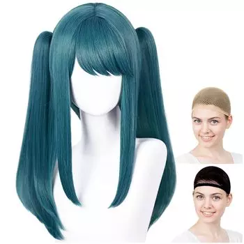 Парик CaseEden для косплея премиум-класса Hatsune Miku Vampire Vance Type темно-зеленые волосы 6037 темно-зеленого