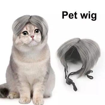 Парик для домашних животных, парик для кошек, собак, карнавальный костюм, регулируемая резинка, дизайн, головные уборы, аксессуары для домашних животных «сделай сам»