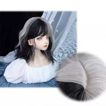 Парик для косплея AS с челкой, синтетические прямые волосы, 24 дюйма, термостойкий белый парик для женщин