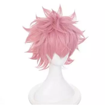 Парик для косплея Boku no Hero Academia Mina Ashido, My Hero Academia, мужские и женские розовые короткие синтетические волосы, костюм для вечеринки, парики для ролевых игр One Size розовый