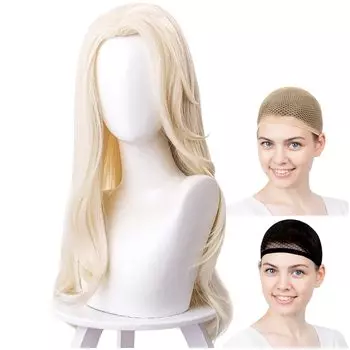 Парик для косплея CaseEden Frozen 2 Frozen2 Elsa Elsa Long Gold Blonde White Merche Wig Net Set of 2