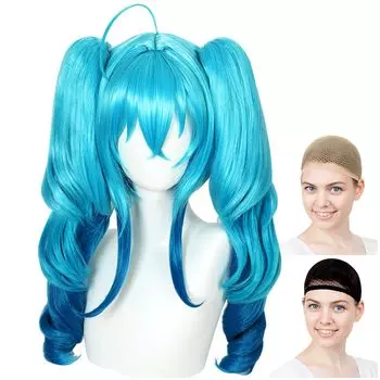Парик для косплея CaseEden Hatsune Miku Little Devil Villain Vance Type Mint Blue Gradient 6021